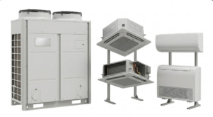 Модульная архитектура VRF-системы
Показывает возможность подключения к одному наружному блоку до 64 внутренних блоков различных типов (настенных, кассетных, канальных). Это обеспечивает гибкость при проектировании климатических систем для зданий со сложной планировкой и различными требованиями к микроклимату в каждом помещении.